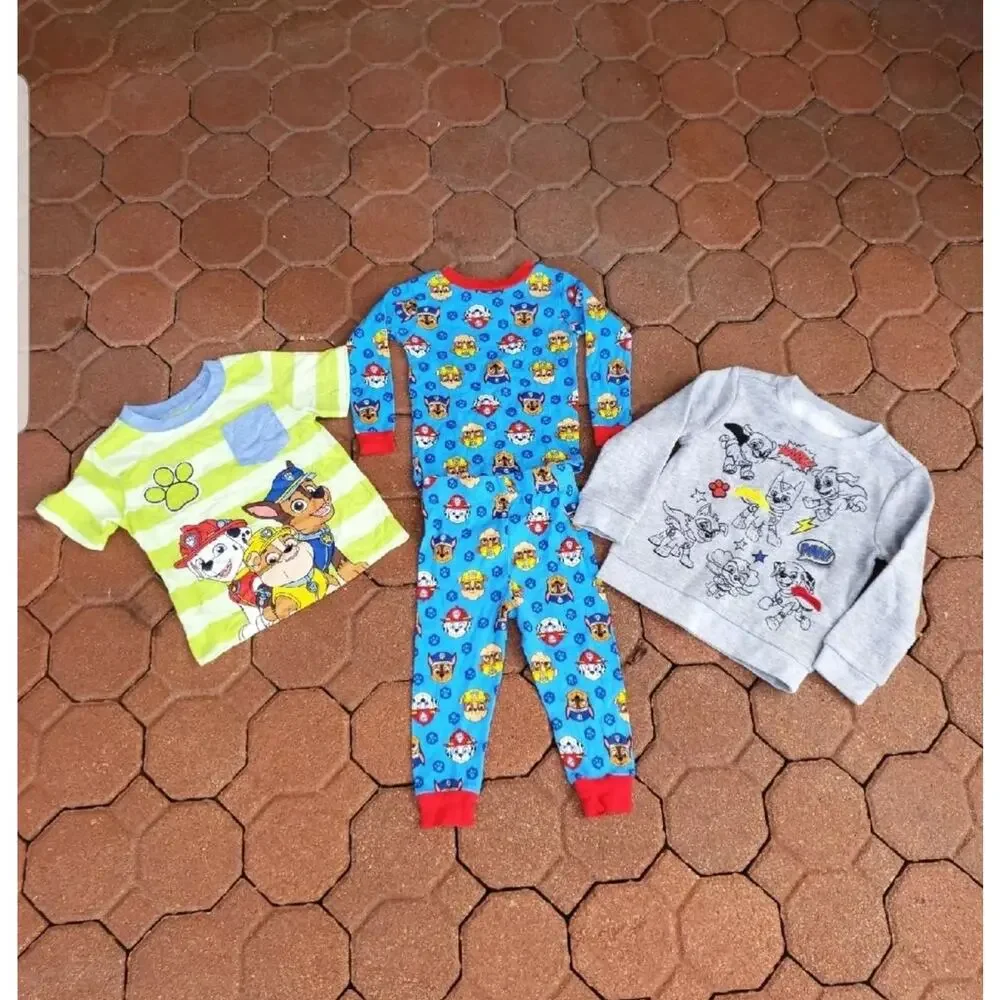 PAW Patrol Toddler Boy 4-Piece Set 2T - Cotton Pajamas, Sweatshirt & T-Shirt PJs
